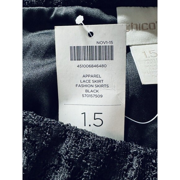 Chico's Textured Black A-Line Skirt - Picture 4 of 6